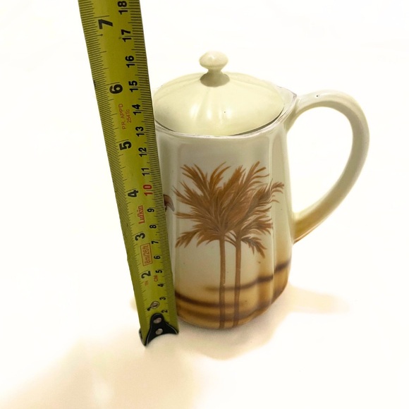 Antique Handmade Cocoa Pot - Camel and Palm Tree Design - Picture 10 of 11